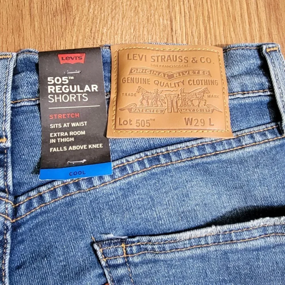 Levi's Premium 505 Regular Denim Jeans Shorts Medium Wash Men's Waist Size 29